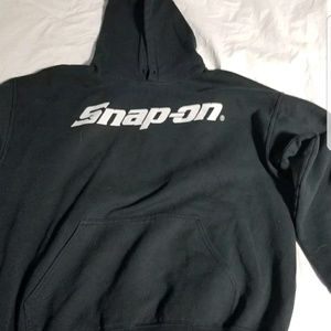 snap-on Black Pullover Hoodie Sweatshirt Size L